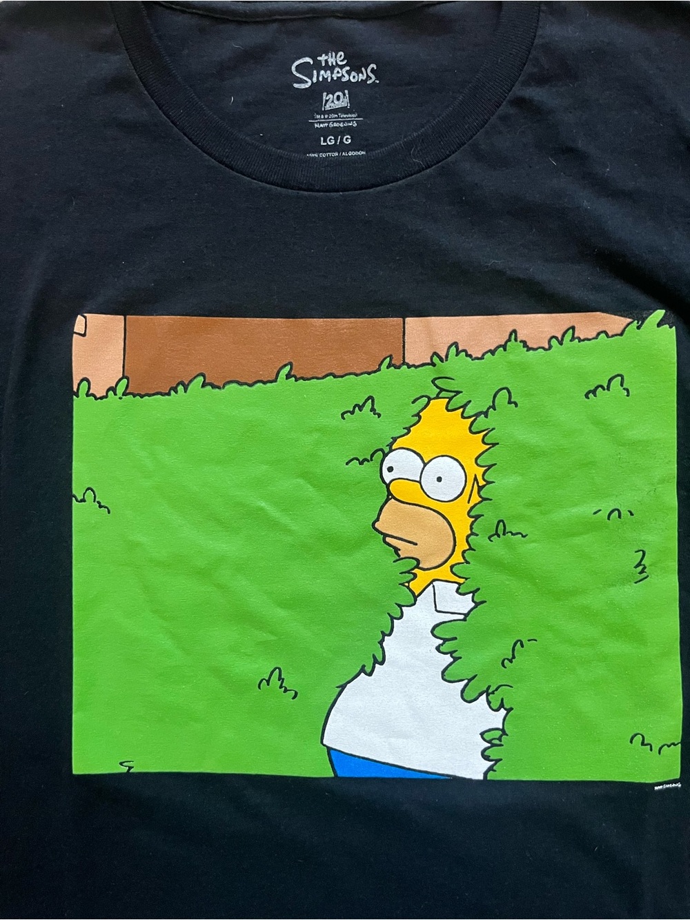 The Simpsons Homer Simpson Hiding In Bushes Meme Graphic Tee Large